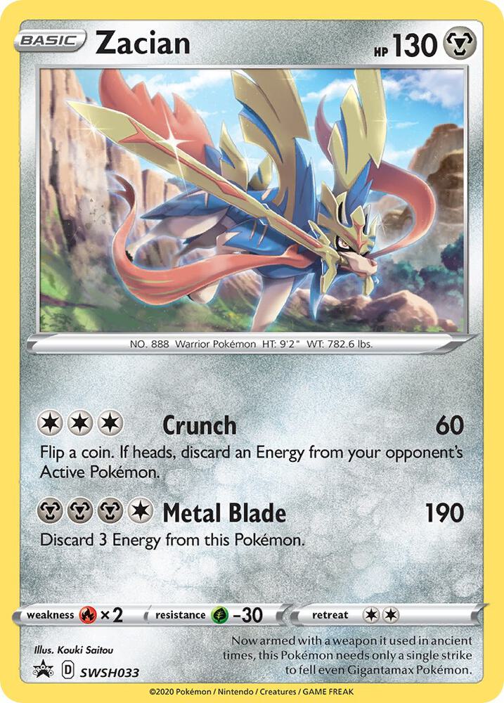 Zacian SWSH033 (SWSH: Sword & Shield Promo Cards)  - Holofoil | Good Games Adelaide SA