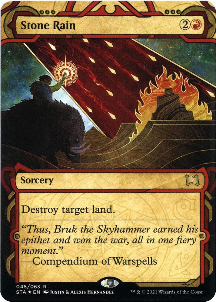 Stone Rain Foil Etched 45 (Strixhaven: Mystical Archives)  - Foil | Good Games Adelaide SA