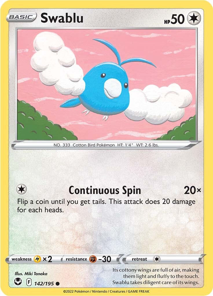Swablu (142/195) [Sword & Shield: Silver Tempest] | Good Games Adelaide SA