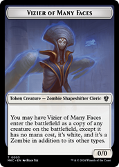 Vizier of Many Faces // Zombie Double-Sided Token [Murders at Karlov Manor Commander Tokens] | Good Games Adelaide SA