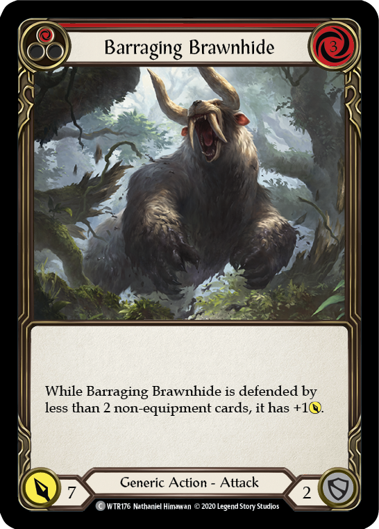 Barraging Brawnhide (Red) [U-WTR176] Unlimited Rainbow Foil | Good Games Adelaide SA