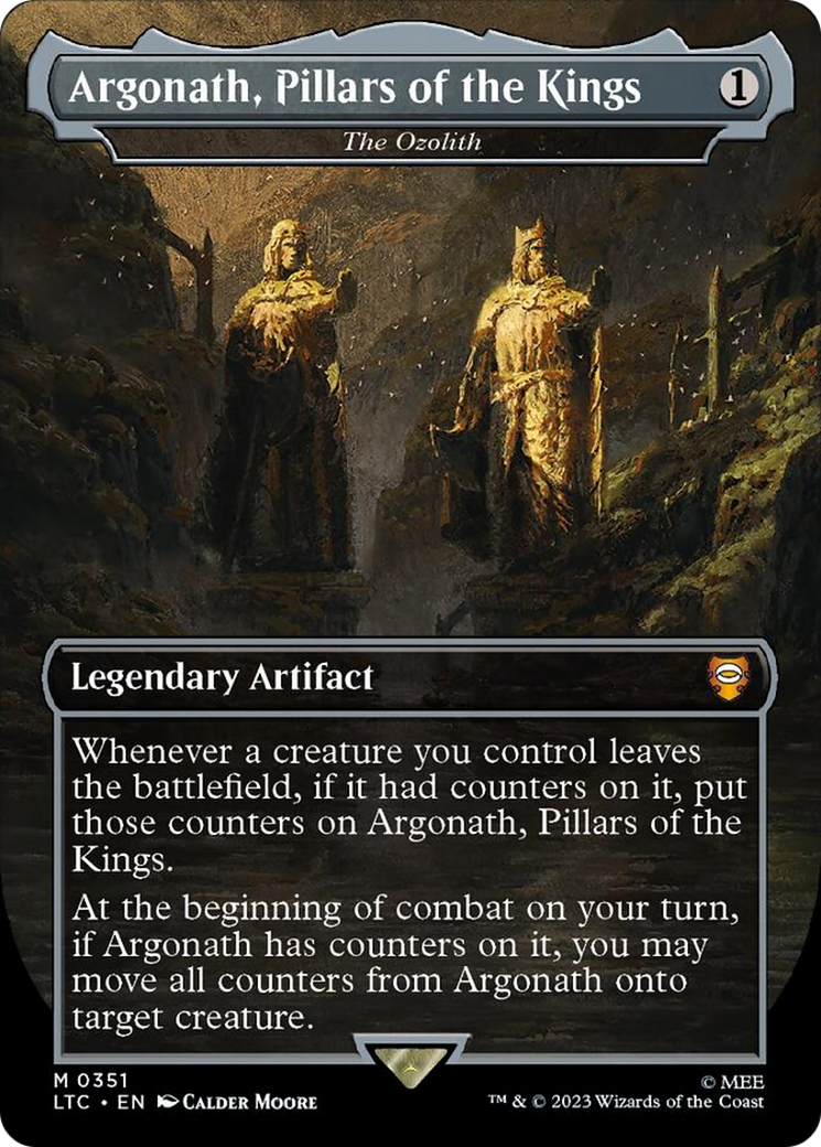 Argonath, Pillars of the Kings - The Ozolith (Borderless) (Surge Foil) [The Lord of the Rings: Tales of Middle-Earth Commander] | Good Games Adelaide SA
