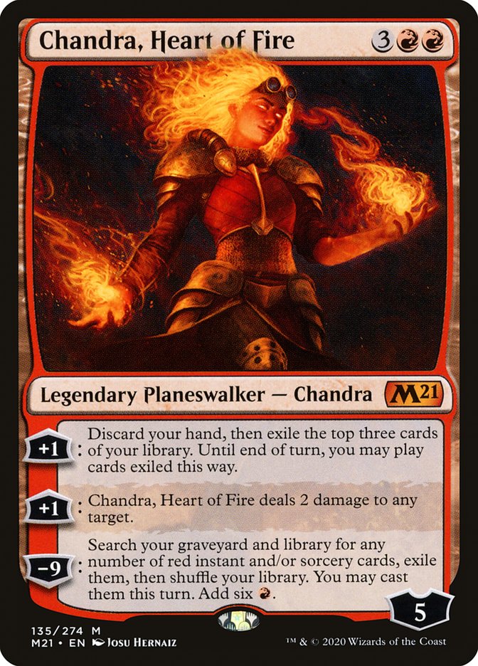 Chandra Heart of Fire 135 (Core Set 2021)  - Foil | Good Games Adelaide SA