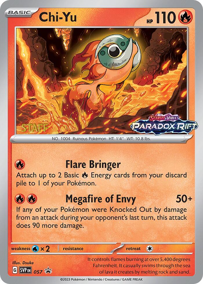 Chi-Yu Prerelease Staff 057 (SV: Scarlet & Violet Promo Cards)  - Holofoil | Good Games Adelaide SA