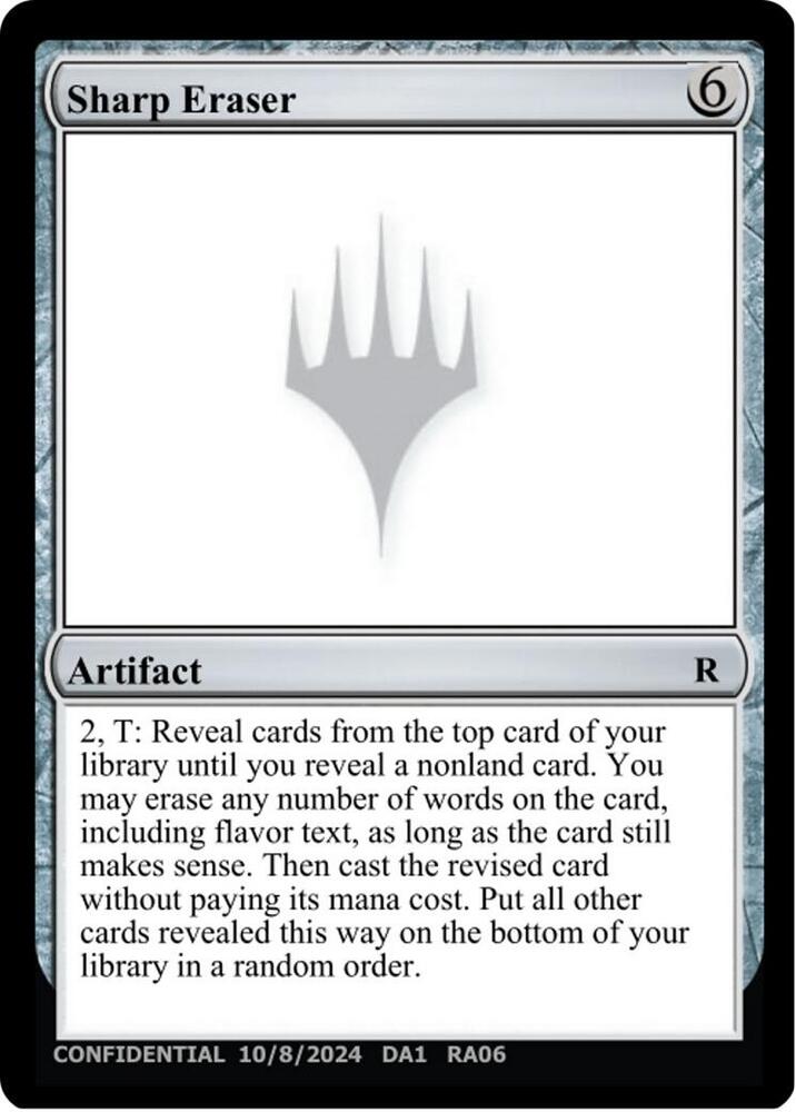 Sharp Eraser  (Un-Known Event Playtest Cards)  | Good Games Adelaide SA