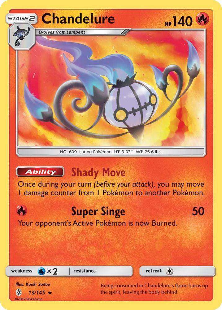 Chandelure 13/145 (SM - Guardians Rising)  - Holofoil | Good Games Adelaide SA