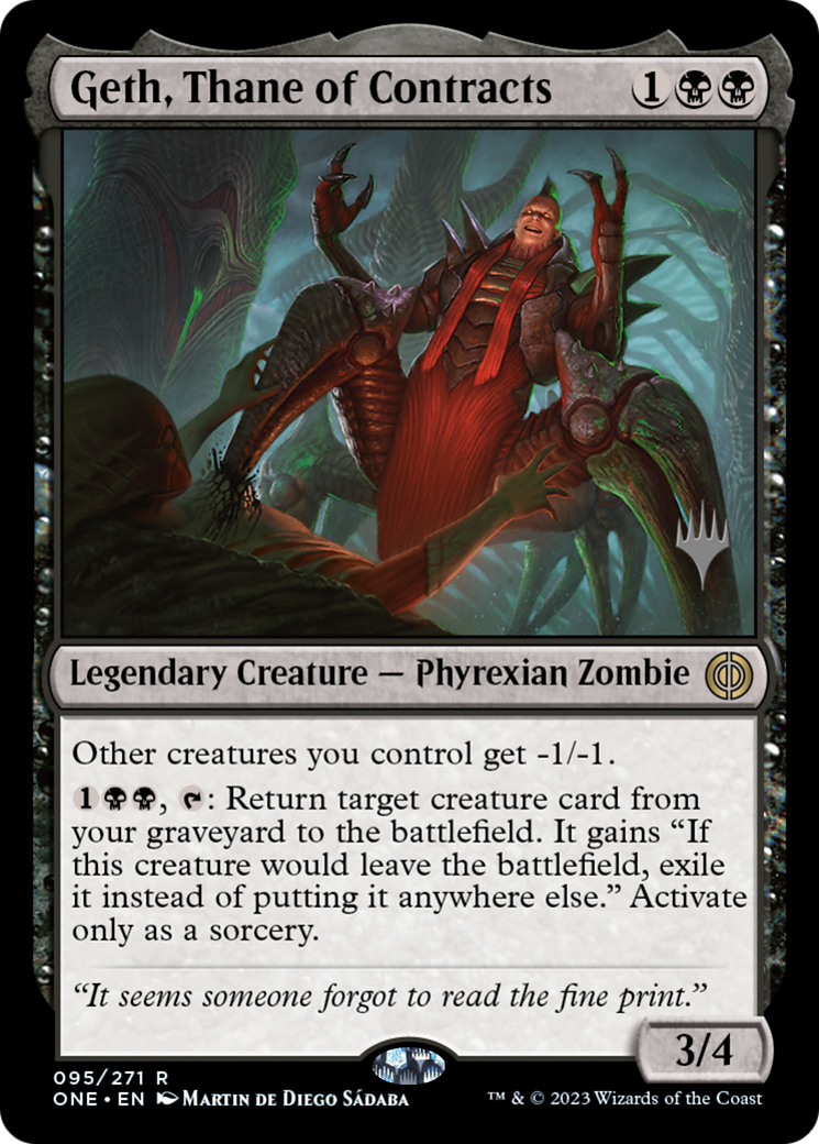 Geth, Thane of Contracts (Promo Pack) [Phyrexia: All Will Be One Promos] | Good Games Adelaide SA