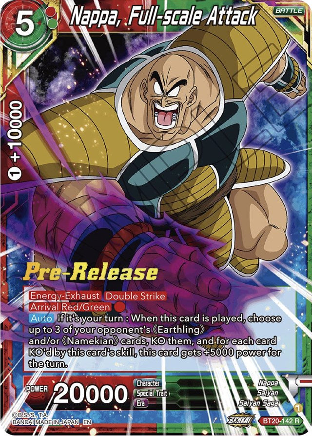 Nappa, Full-scale Attack (BT20-142) [Power Absorbed Prerelease Promos] | Good Games Adelaide SA