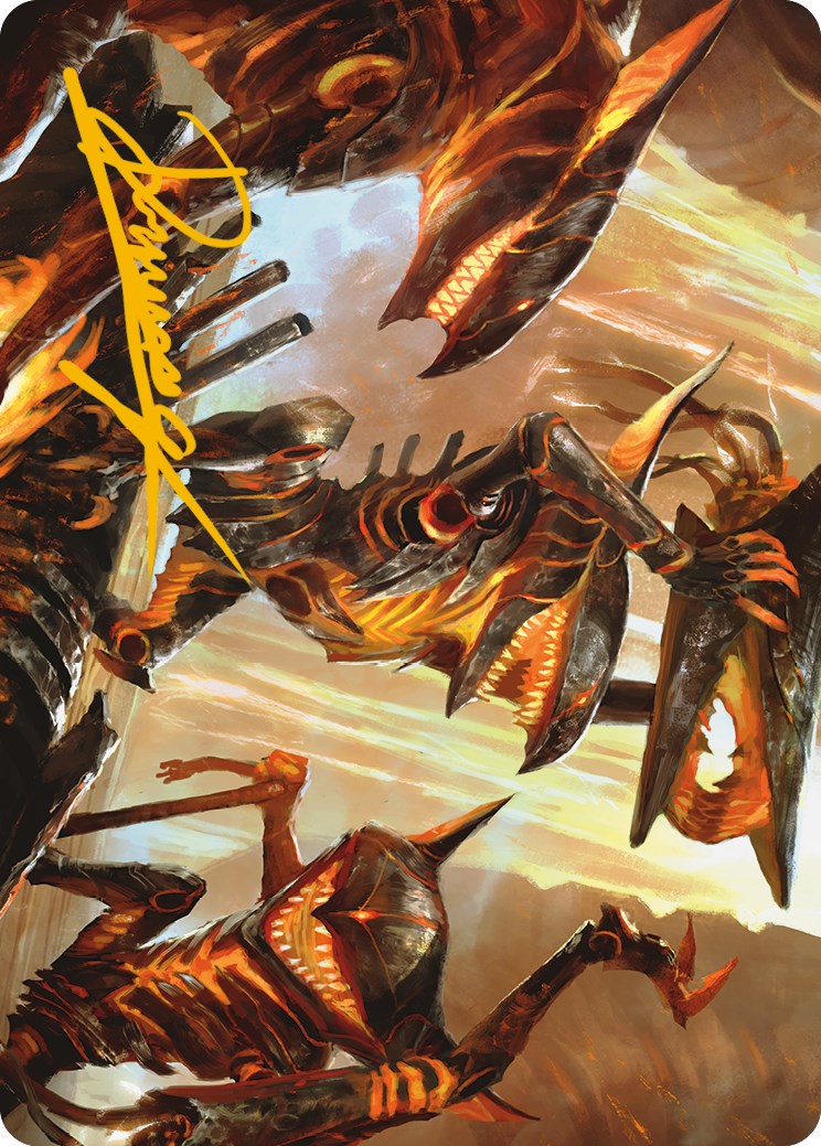 Gleeful Demolition Art Card (Gold-Stamped Signature) [Phyrexia: All Will Be One Art Series] | Good Games Adelaide SA