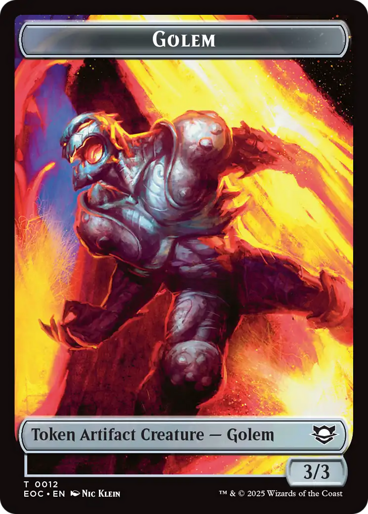 Bird // Golem (0012) Double-Sided Token [Edge of Eternities Tokens] | Good Games Adelaide SA
