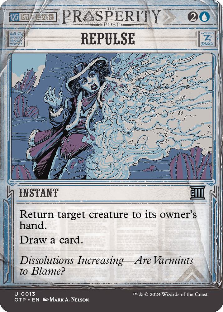 Repulse 13 (Outlaws of Thunder Junction: Breaking News)  - Foil | Good Games Adelaide SA