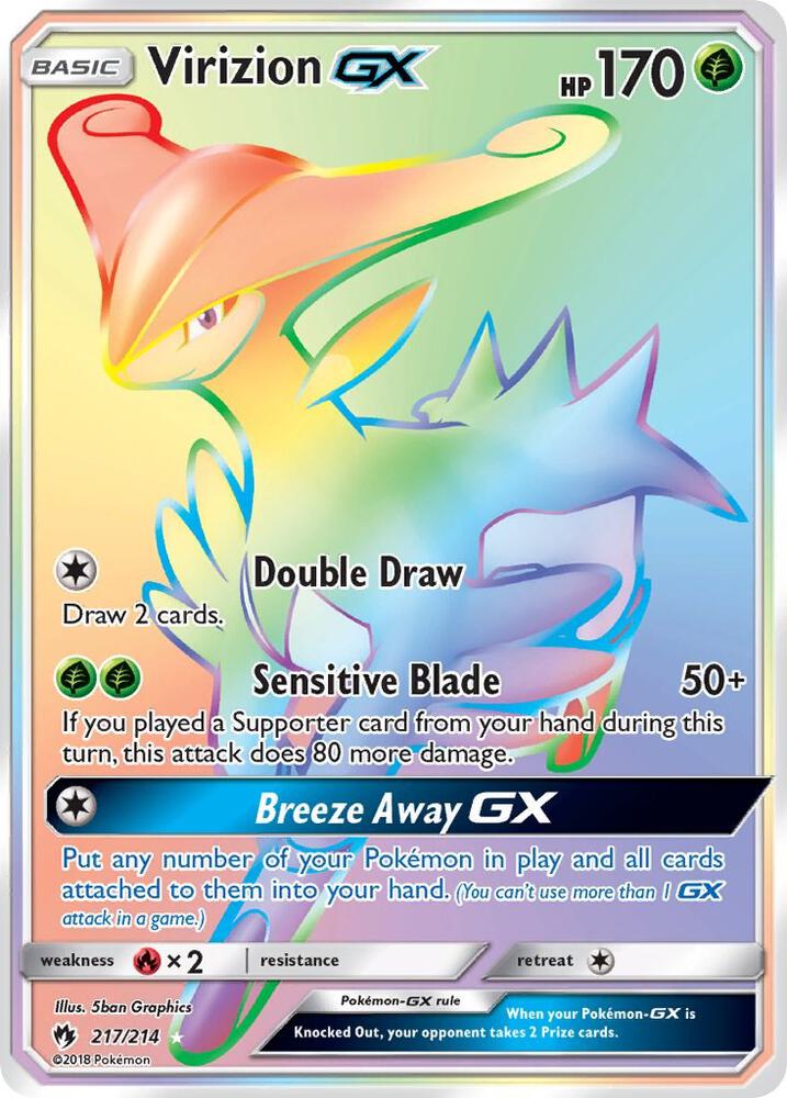 Virizion GX Secret 217/214 (SM - Lost Thunder)  - Holofoil | Good Games Adelaide SA