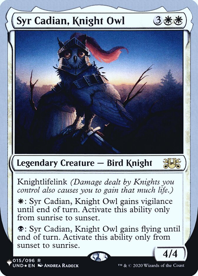 Syr Cadian, Knight Owl (Unfinity Foil Edition) [The List] | Good Games Adelaide SA