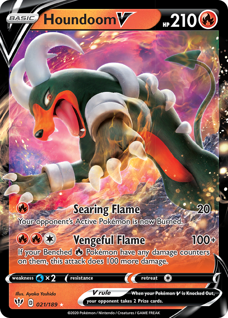 Houndoom V (021/189) [Sword & Shield: Darkness Ablaze] | Good Games Adelaide SA