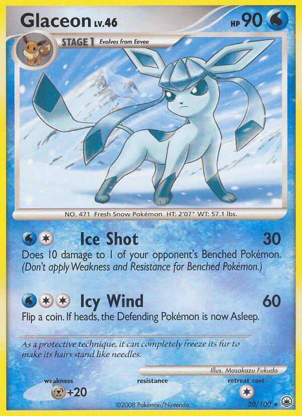 Glaceon (20/100) (Theme Deck Exclusive) [Diamond & Pearl: Majestic Dawn] | Good Games Adelaide SA