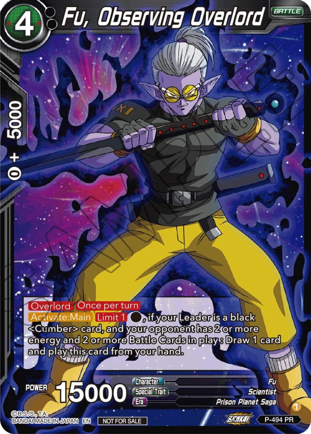Fu, Observing Overlord (Zenkai Series Tournament Pack Vol.3) (P-494) [Tournament Promotion Cards] | Good Games Adelaide SA