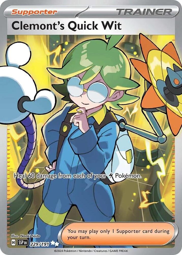Clemont's Quick Wit 229/191 (SV08: Surging Sparks)  - Holofoil | Good Games Adelaide SA