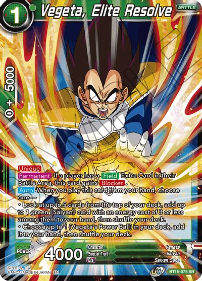 Vegeta, Elite Resolve [BT15-075] | Good Games Adelaide SA