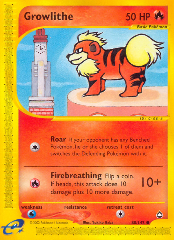 Growlithe (80/147) [Aquapolis] | Good Games Adelaide SA