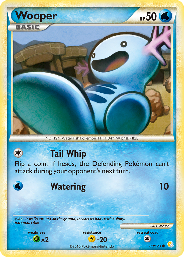 Wooper (88/123) [HeartGold & SoulSilver: Base Set] | Good Games Adelaide SA