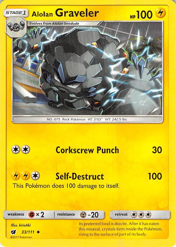 Alolan Graveler 33/111 (SM - Crimson Invasion)  | Good Games Adelaide SA