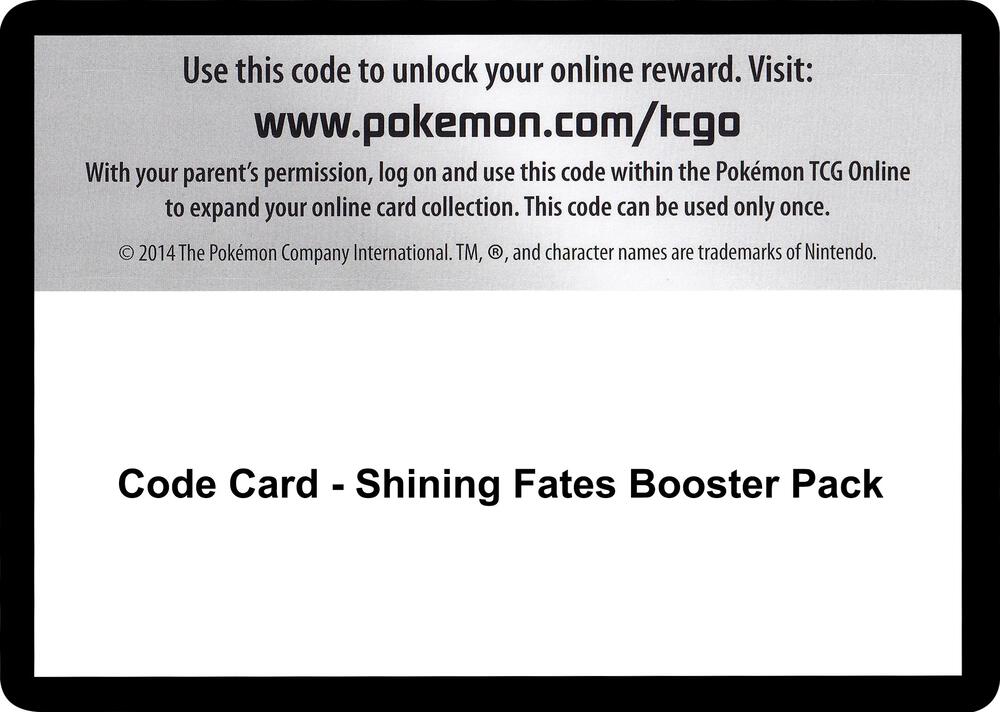 Code Card Shining Fates Booster Pack  (Shining Fates)  | Good Games Adelaide SA
