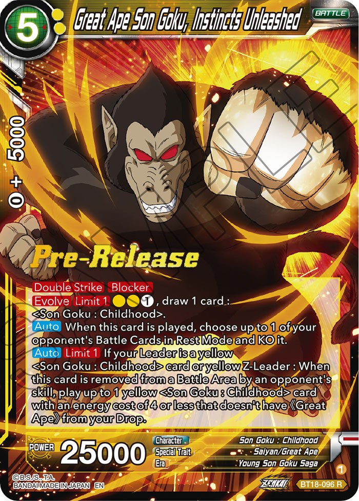 Great Ape Son Goku, Instincts Unleashed (BT18-096) [Dawn of the Z-Legends Prerelease Promos] | Good Games Adelaide SA