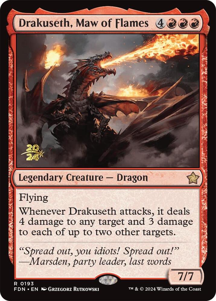 Drakuseth Maw of Flames FDN 193 (Prerelease Cards)  - Foil | Good Games Adelaide SA