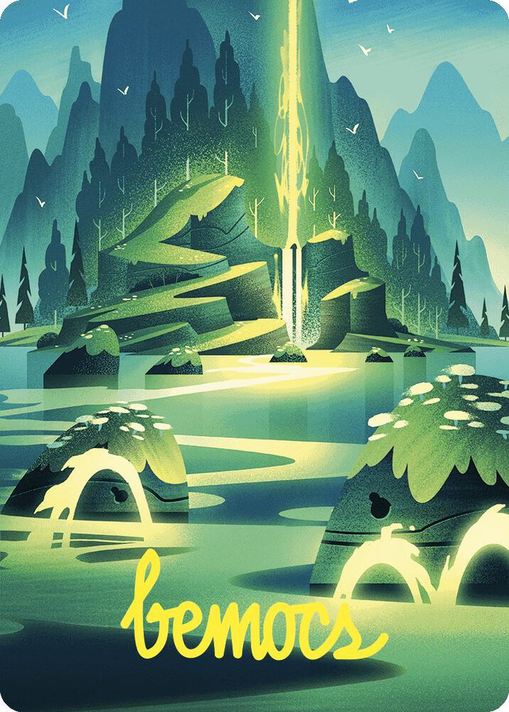 Leyline of Abundance Art Card Gold Stamped Signature 73 (Art Series: Wilds of Eldraine)  | Good Games Adelaide SA