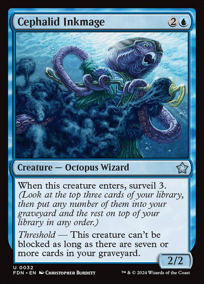 Cephalid Inkmage 32 (Foundations)  - Foil | Good Games Adelaide SA