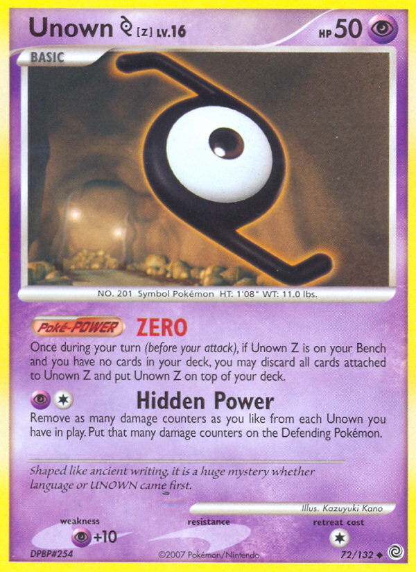 Unown Z (72/132) [Diamond & Pearl: Secret Wonders] | Good Games Adelaide SA