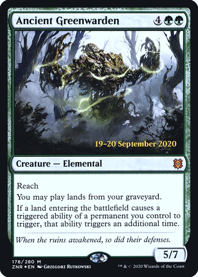 Ancient Greenwarden  [Zendikar Rising Prerelease Promos] | Good Games Adelaide SA