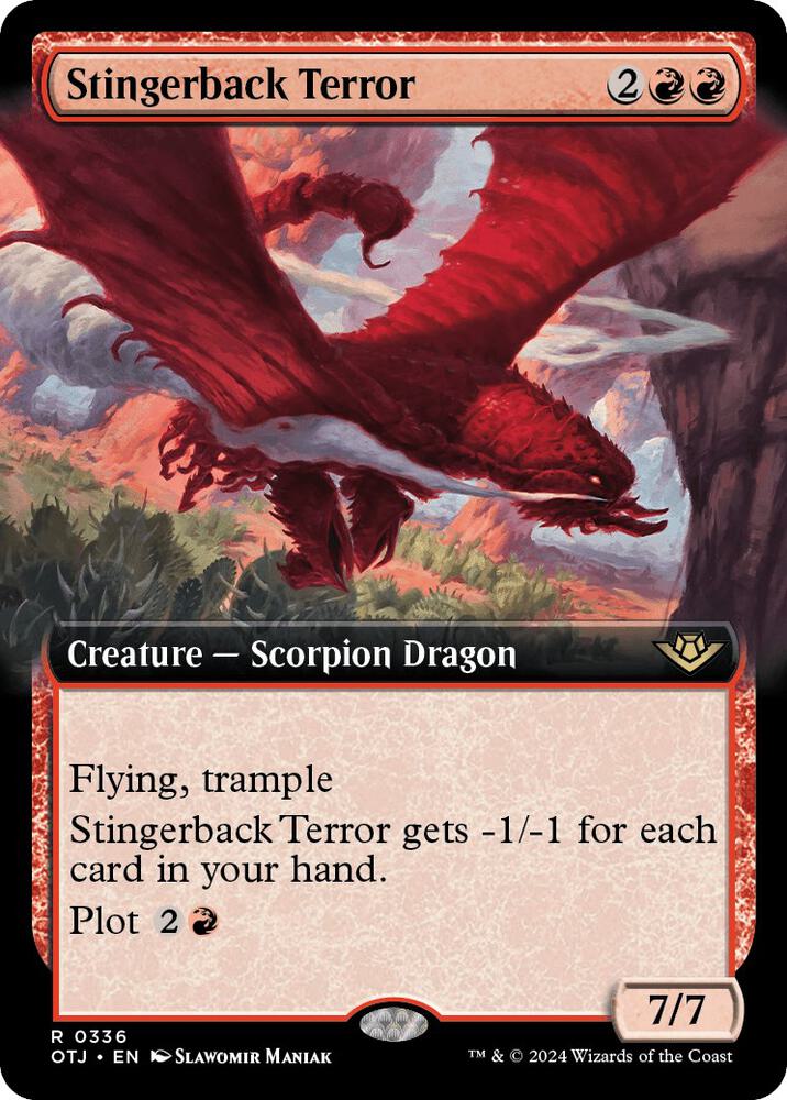 Stingerback Terror 336/286 (Outlaws of Thunder Junction)  - Extended Art Foil | Good Games Adelaide SA