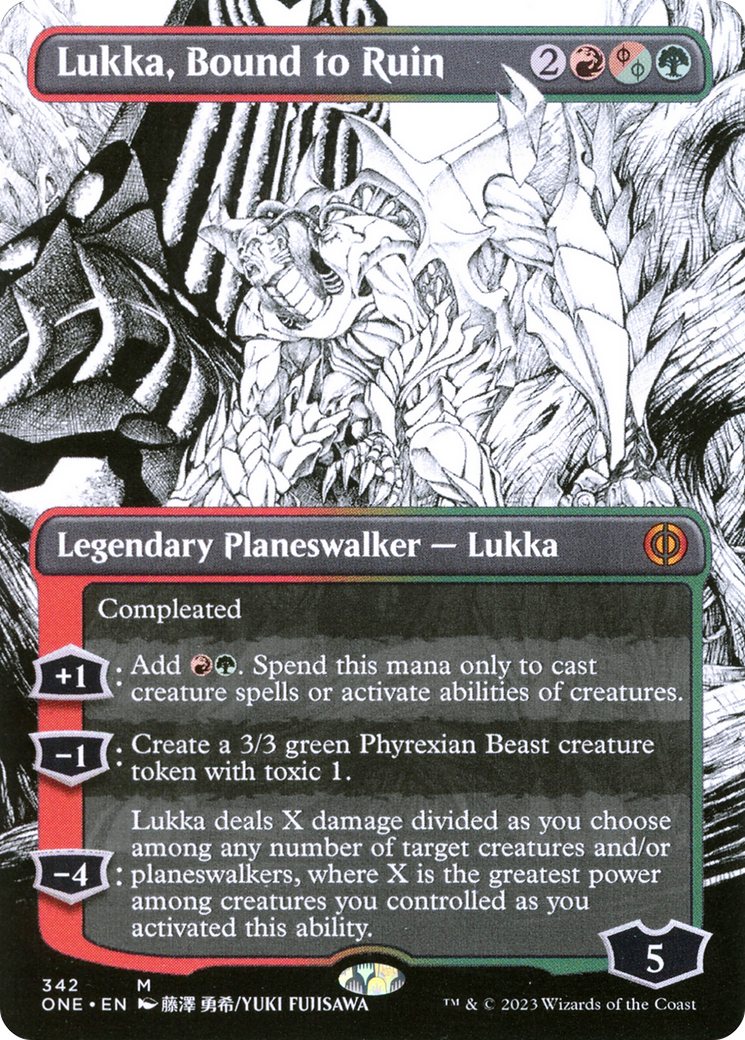 Lukka, Bound to Ruin (Borderless Manga) [Phyrexia: All Will Be One] | Good Games Adelaide SA