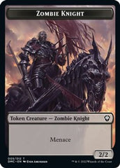 Zombie Knight // Warrior Double-sided Token [Dominaria United Commander Tokens] | Good Games Adelaide SA