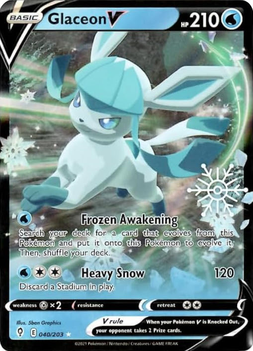 Glaceon V (040/203) (Holiday Calendar) [Sword & Shield: Evolving Skies] | Good Games Adelaide SA