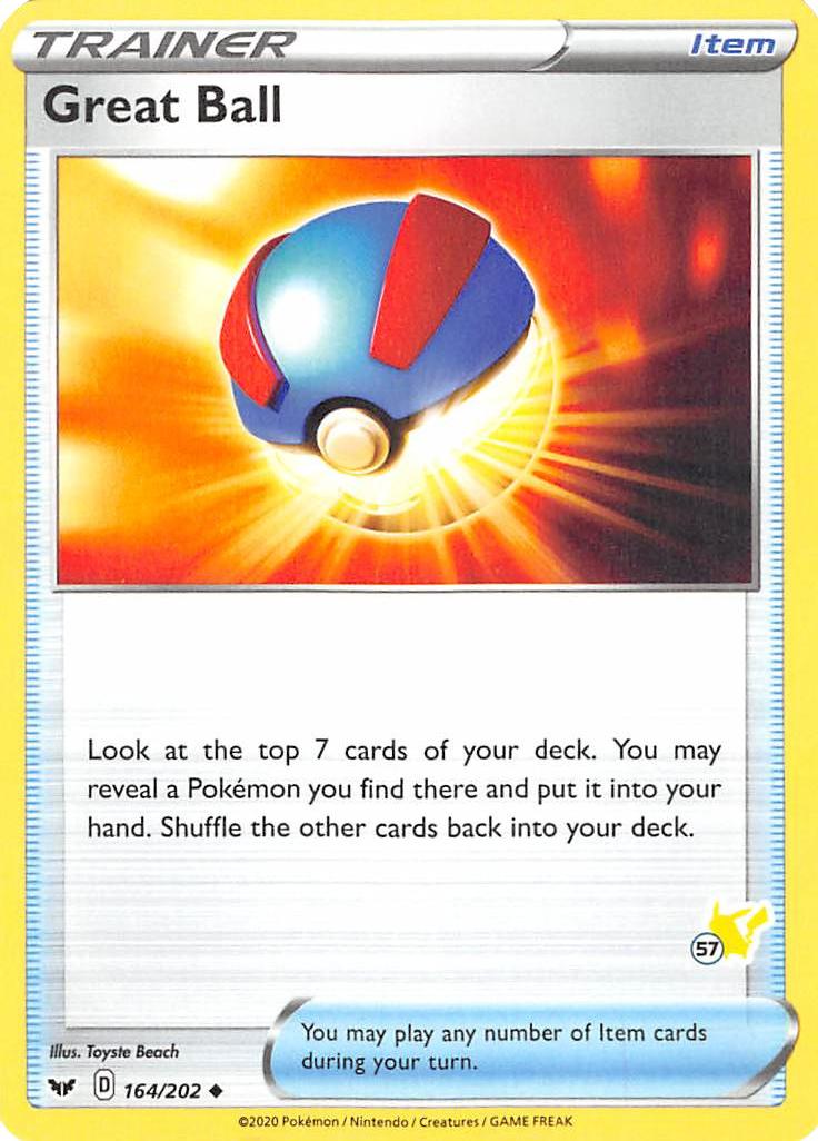 Great Ball (164/202) (Pikachu Stamp #57) [Battle Academy 2022] | Good Games Adelaide SA