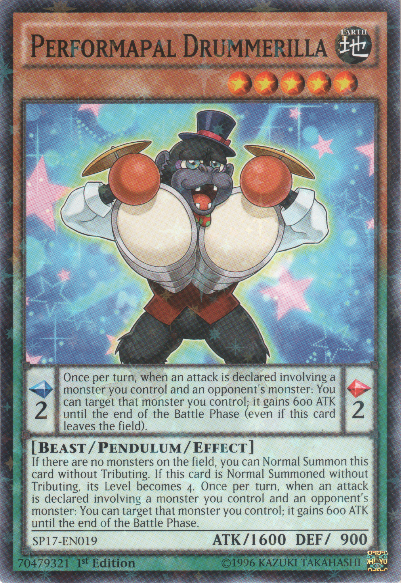 Performapal Drummerilla [SP17-EN019] Starfoil Rare | Good Games Adelaide SA