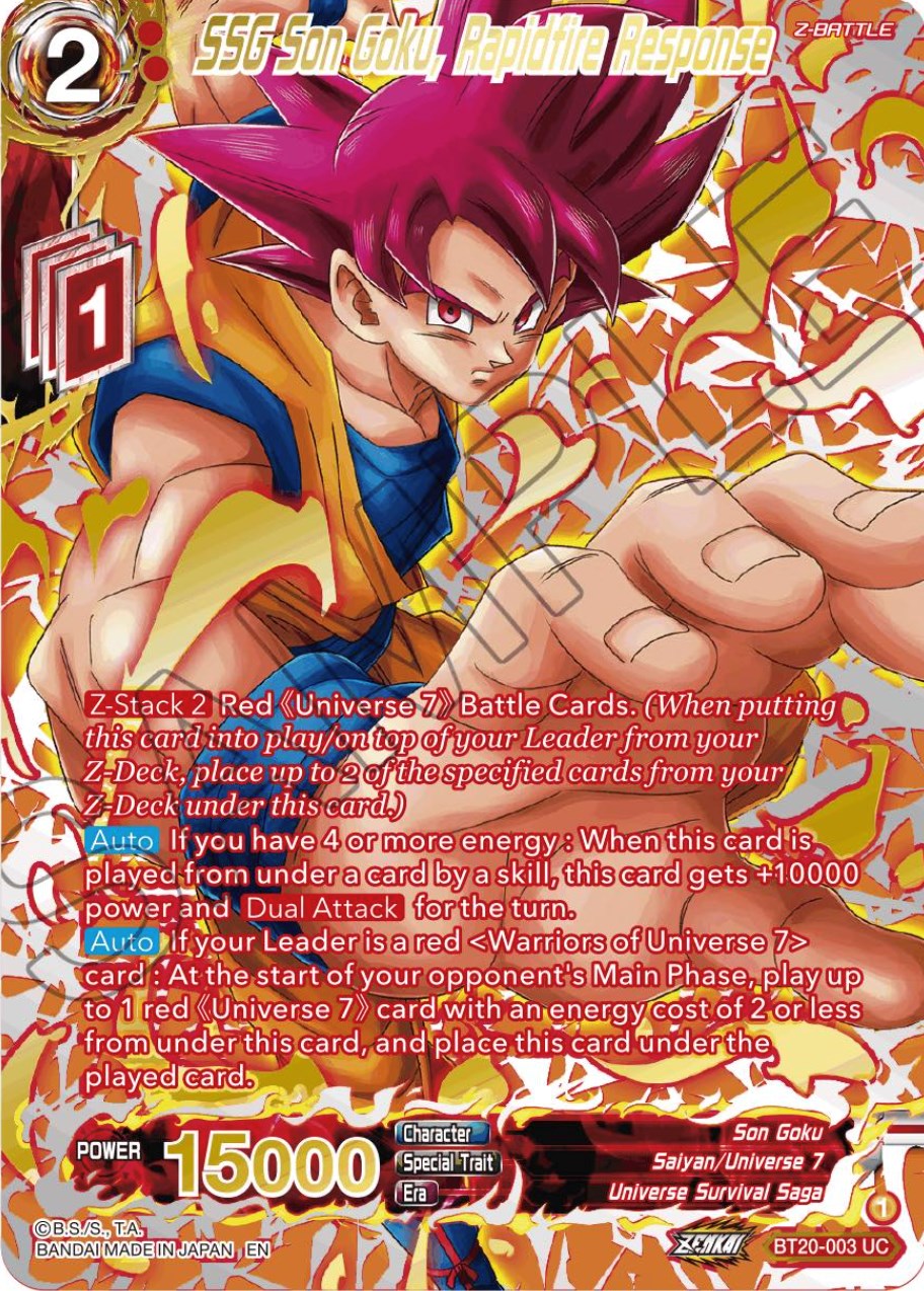 SSG Son Goku, Rapidfire Response (Gold-Stamped) (BT20-003) [Power Absorbed] | Good Games Adelaide SA