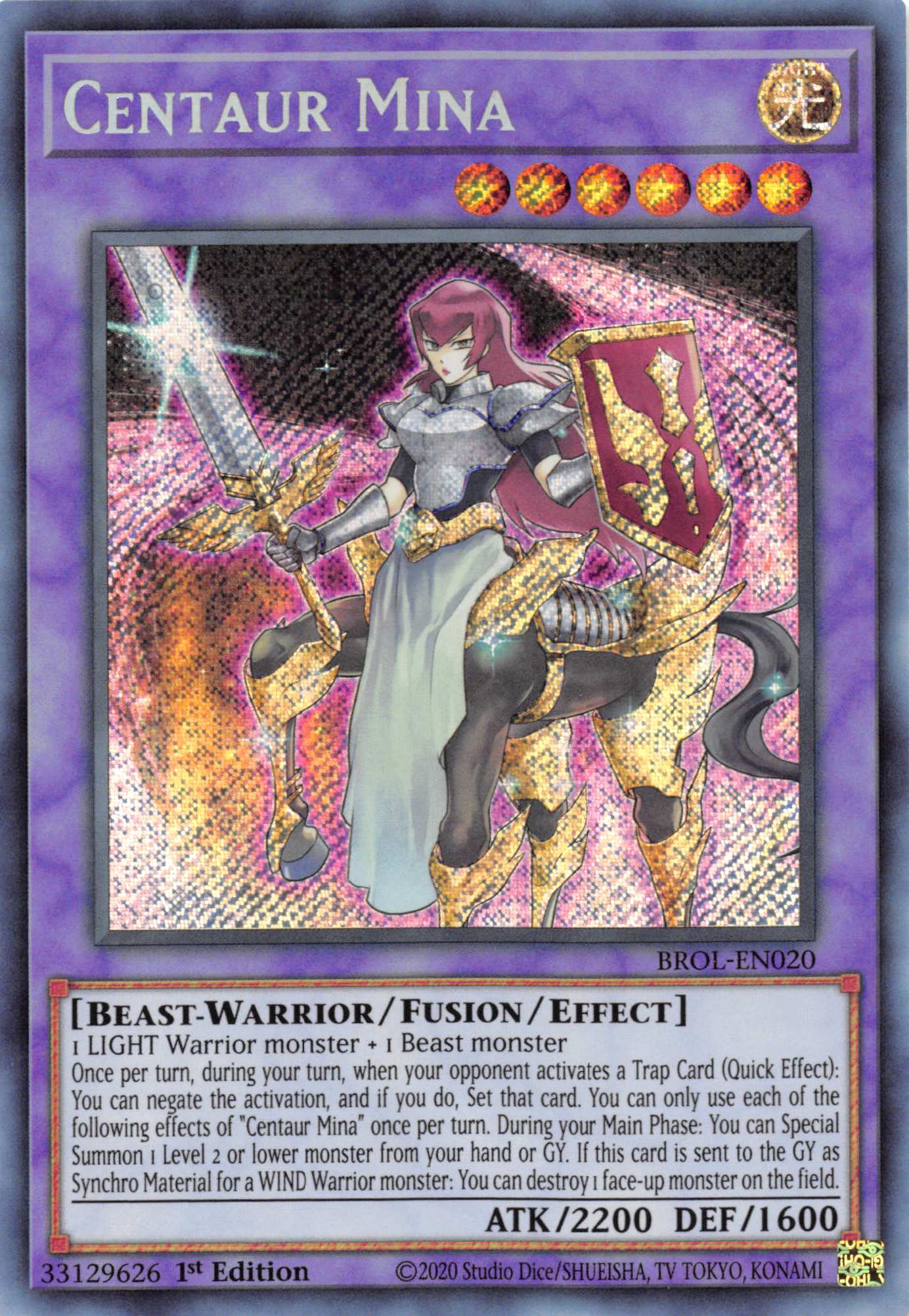 Centaur Mina [BROL-EN020] Secret Rare | Good Games Adelaide SA
