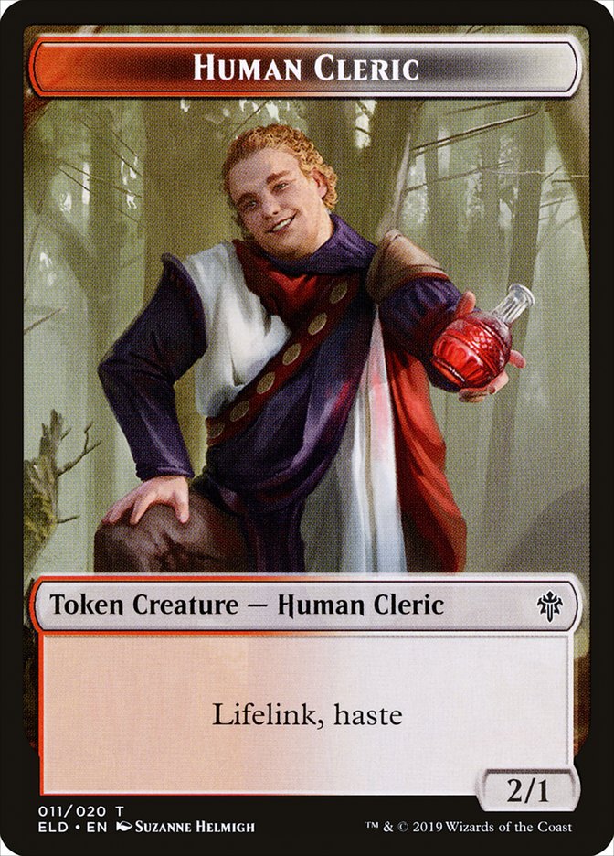 Human Cleric [Throne of Eldraine Tokens] | Good Games Adelaide SA