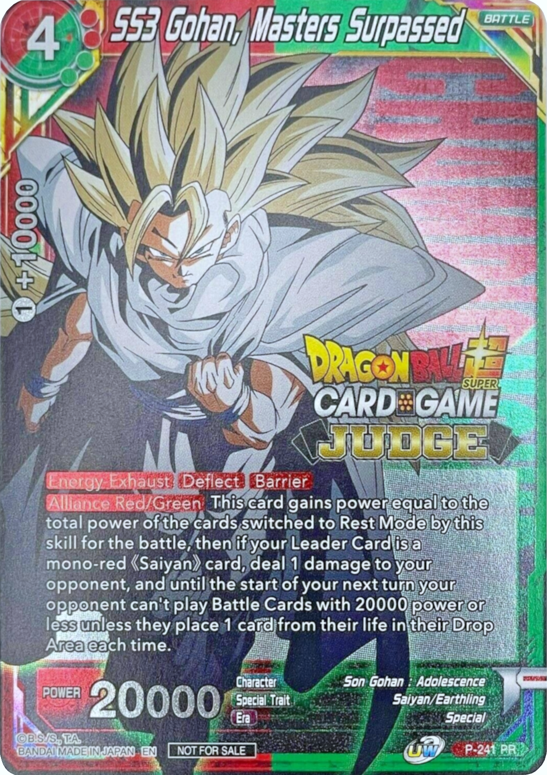 SS3 Gohan, Masters Surpassed (Level 2) (P-241) [Promotion Cards] | Good Games Adelaide SA