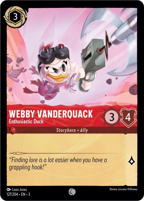 Webby Vanderquack Enthusiastic Duck 127/204 (Into the Inklands)  - Cold Foil | Good Games Adelaide SA