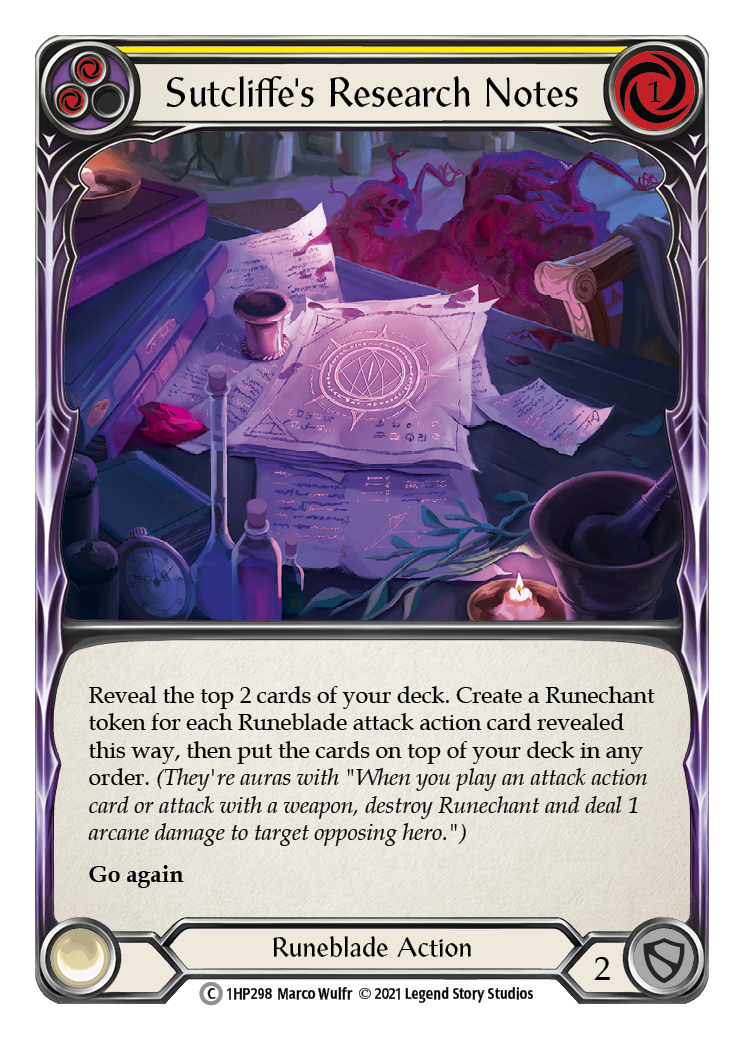 Sutcliffe's Research Notes (Yellow) [1HP298] | Good Games Adelaide SA