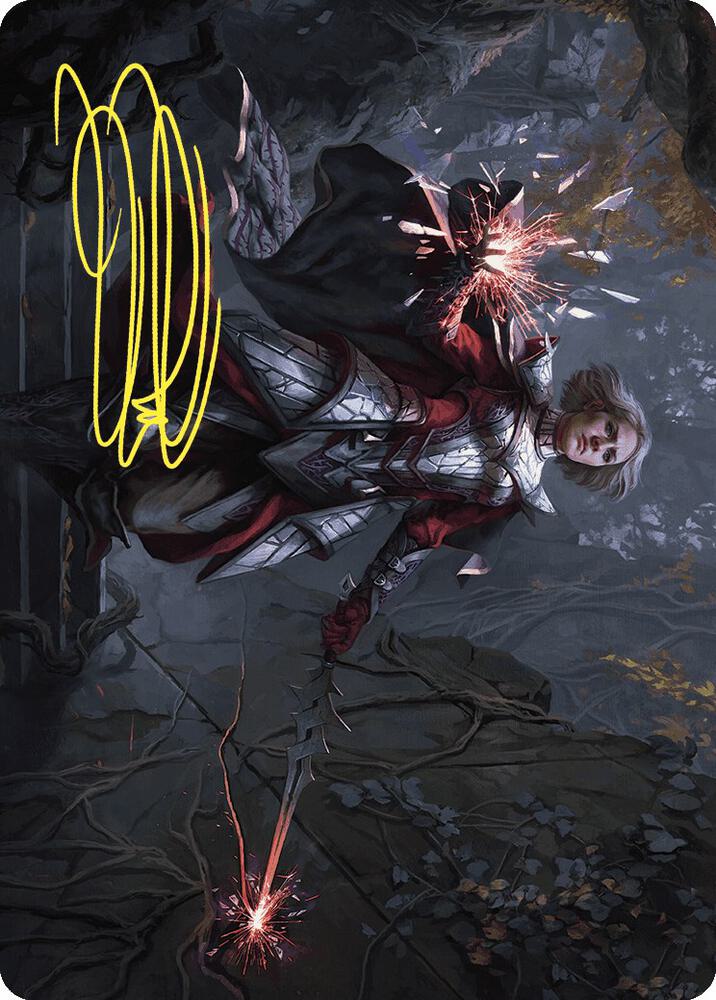 Rowan Scion of War Art Card 31 81 Gold Stamped Signature 31 (Art Series: Wilds of Eldraine)  | Good Games Adelaide SA