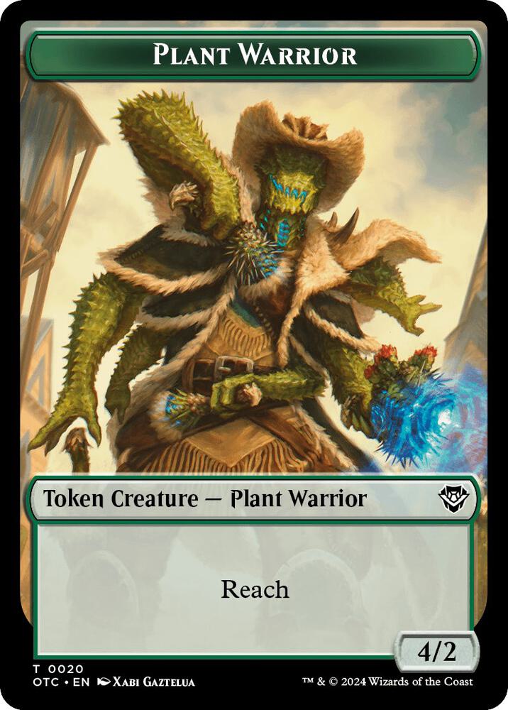 Plant Warrior Plant Double Sided Token 20 // 19 (Commander: Outlaws of Thunder Junction)  | Good Games Adelaide SA
