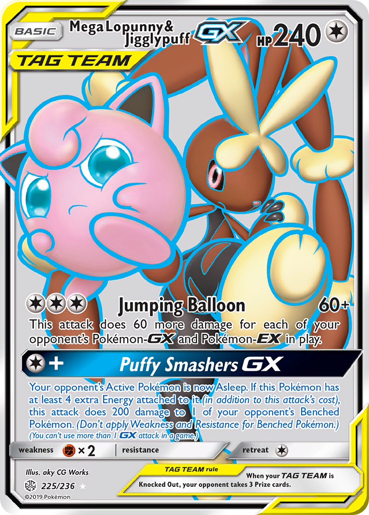 Mega Lopunny & Jigglypuff GX (225/236) [Sun & Moon: Cosmic Eclipse] | Good Games Adelaide SA