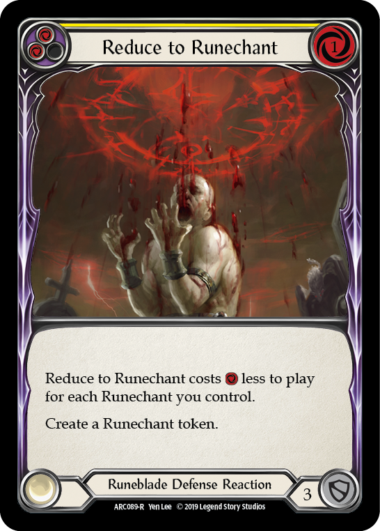 Reduce to Runechant (Yellow) [ARC089-R] 1st Edition Rainbow Foil | Good Games Adelaide SA
