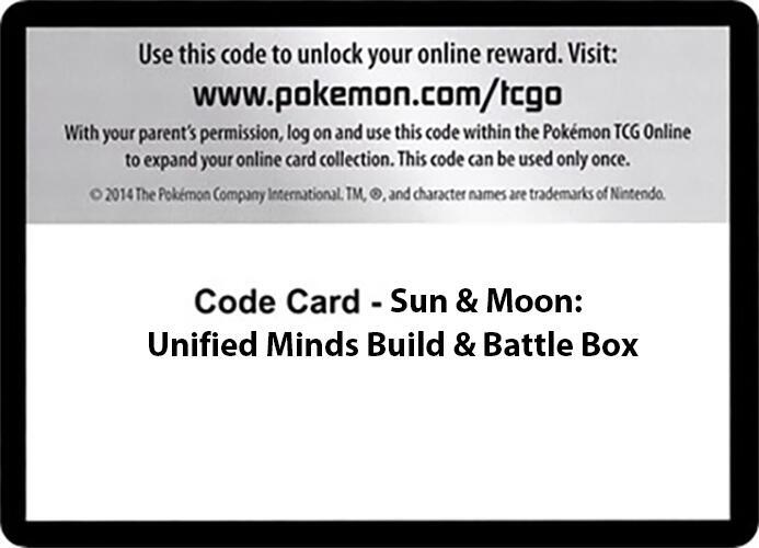 Code Card Sun and Moon Unified Minds Build and Battle Box  (SM - Unified Minds)  | Good Games Adelaide SA