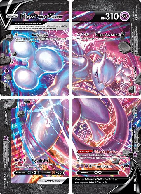 Mewtwo V UNION Set of 4  (SWSH: Sword & Shield Promo Cards)  - Holofoil | Good Games Adelaide SA